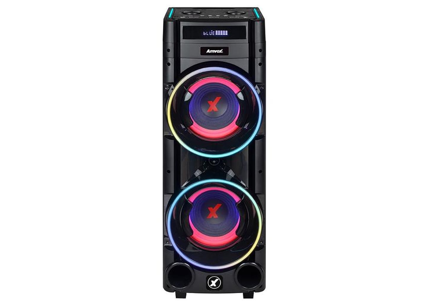 Caixa de Som Torre Amvox ATX 1600M Pancadão Bluetooth 1600W Amplificada