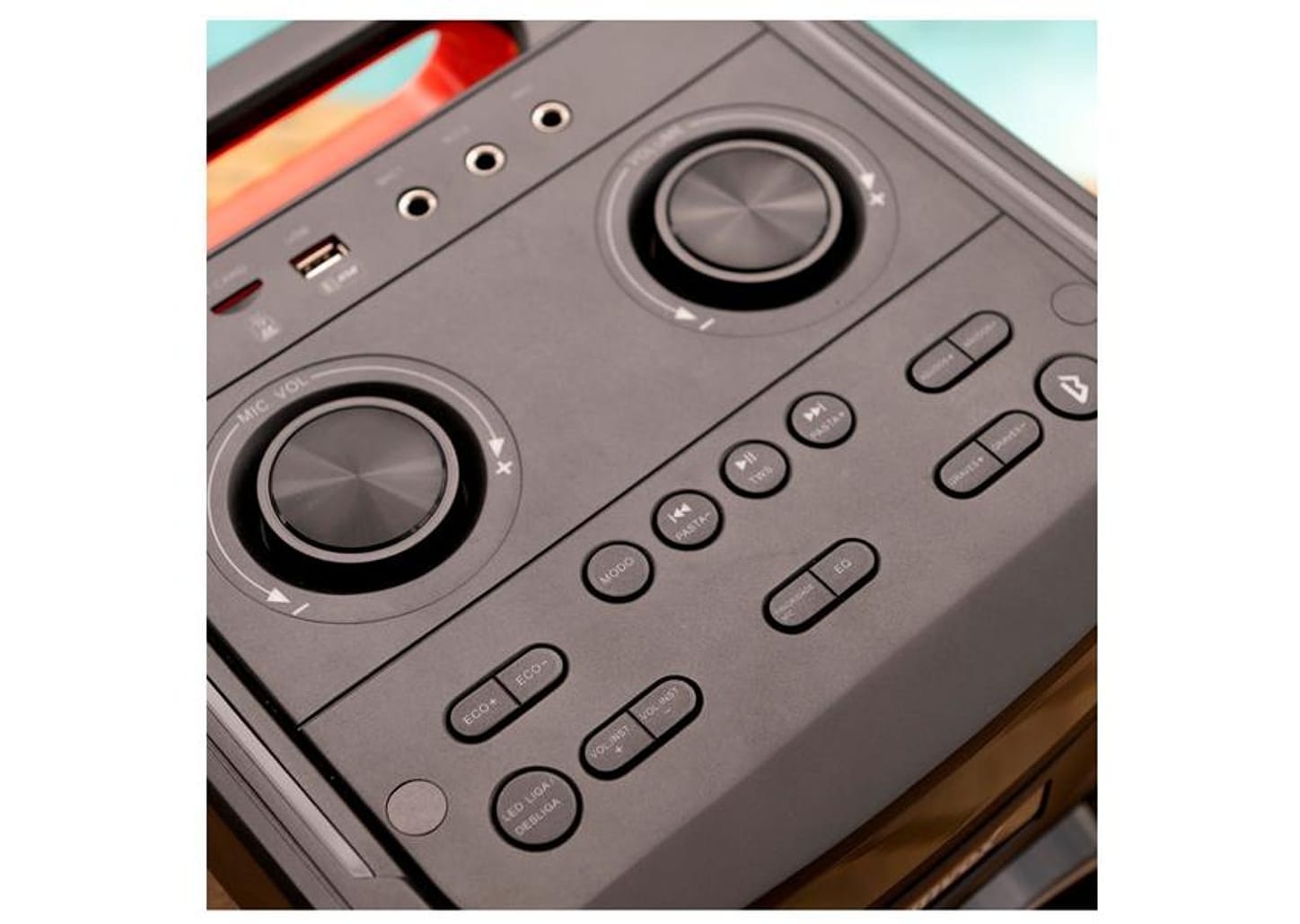 Caixa de Som Torre Amvox ATX 1600M Pancadão Bluetooth 1600W Amplificada