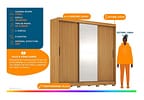 Guarda-roupa Casal com Espelho 6 Gavetas 3 Portas de Correr Demobile - Demóbile