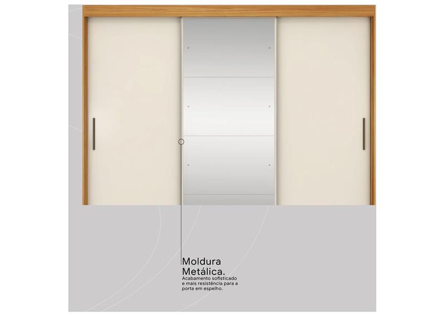 Guarda-roupa Casal com Espelho 6 Gavetas 3 Portas de Correr Demobile - Demóbile