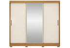 Guarda-roupa Casal com Espelho 6 Gavetas 3 Portas de Correr Demobile - Demóbile