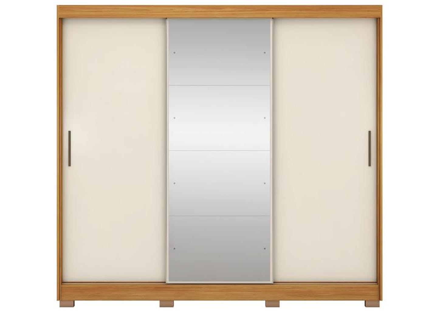 Guarda-roupa Casal com Espelho 6 Gavetas 3 Portas de Correr Demobile - Demóbile