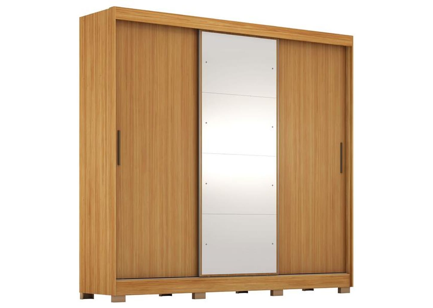 Guarda-roupa Casal com Espelho 6 Gavetas 3 Portas de Correr Demobile - Demóbile