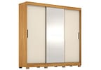 Guarda-roupa Casal com Espelho 6 Gavetas 3 Portas de Correr Demobile - Demóbile