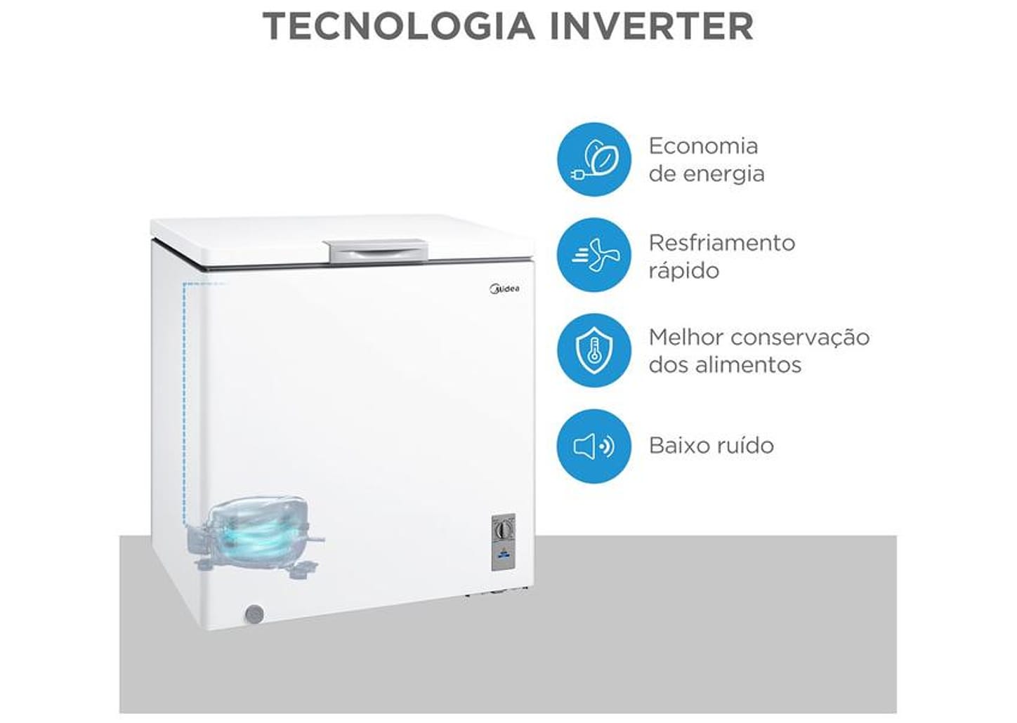 Freezer Horizontal Midea 1 Porta 198L MDRC280SFZ013