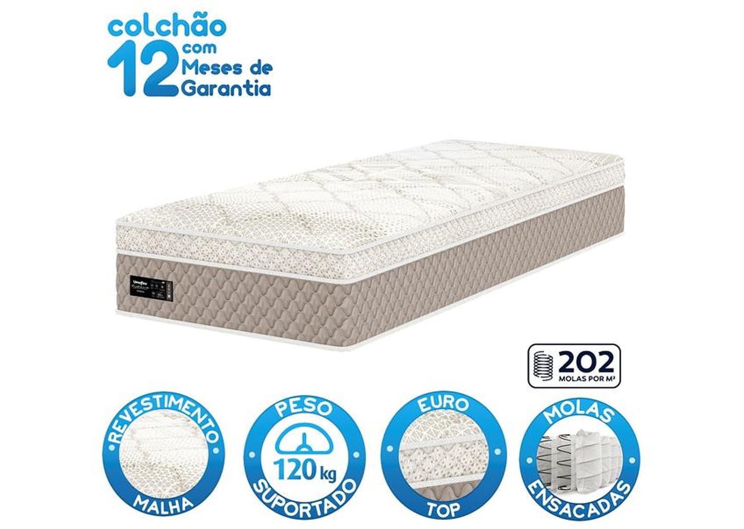Colchão Solteiro Umaflex de Molas Ensacadas 30x88x188cm Verona