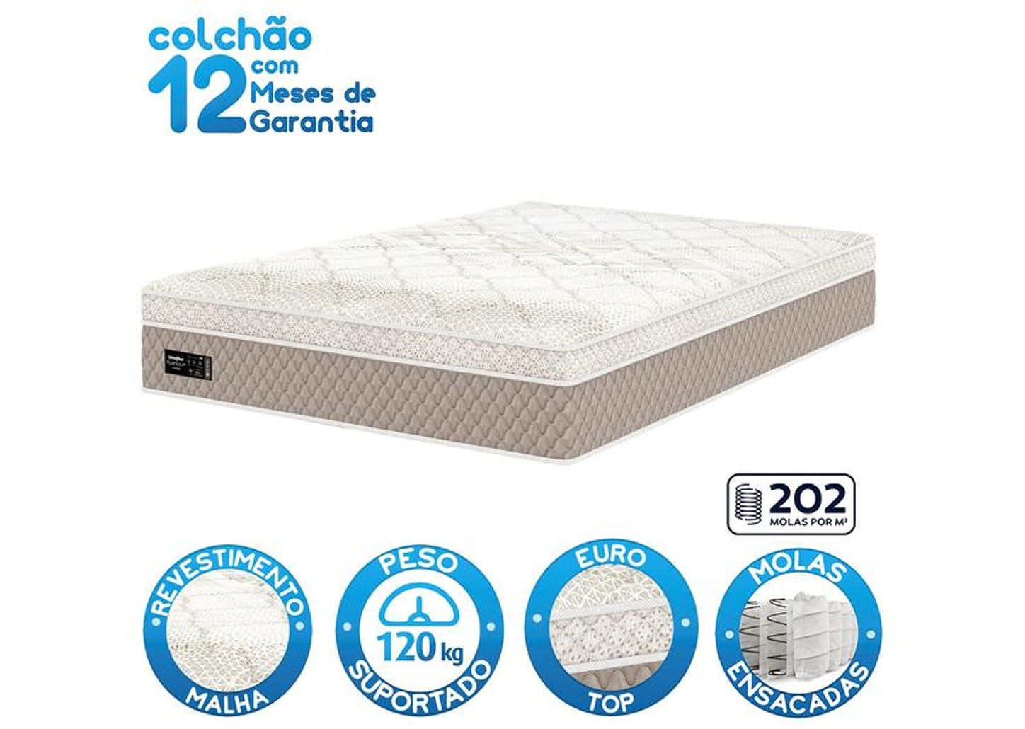 Colchão Casal Umaflex de Mola 30x138x188cm Verona