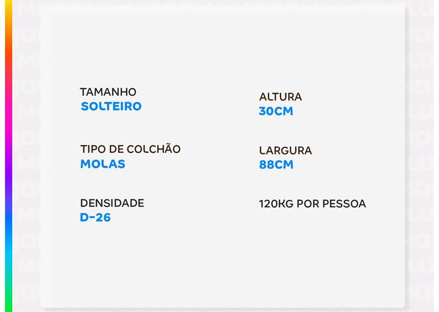 Colchão Solteiro Umaflex de Molas Ensacadas 30x88x188cm Verona