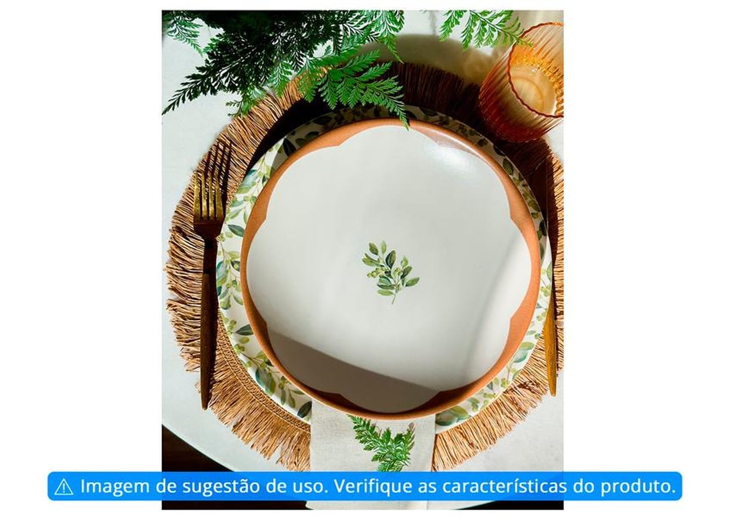 Aparelho de Jantar e Chá 30 Peças Alleanza Redondo Cerâmica Faiança Branco e Marrom Oliveira