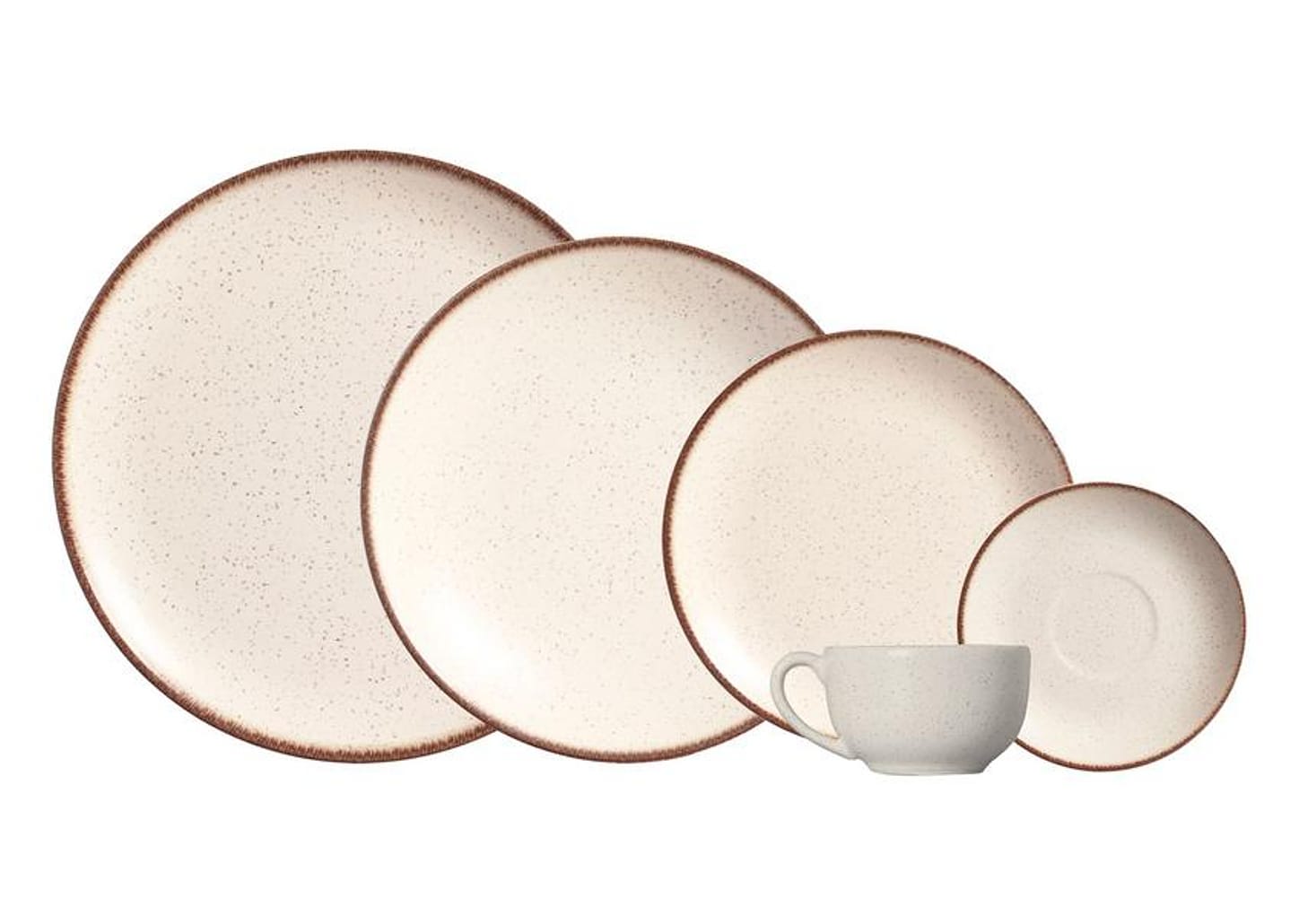Aparelho de Jantar e Chá 30 Peças Alleanza Redondo Cerâmica Faiança Bege Bege Vanilla