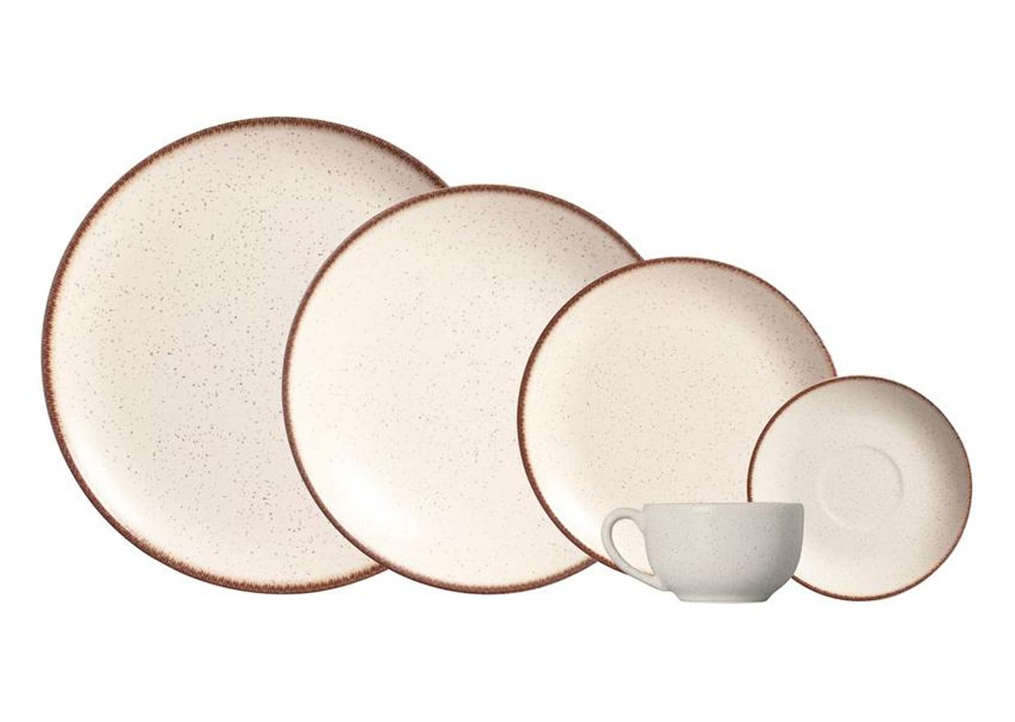 Aparelho de Jantar e Chá 20 Peças Alleanza Redondo Cerâmica Faiança Bege Vanilla