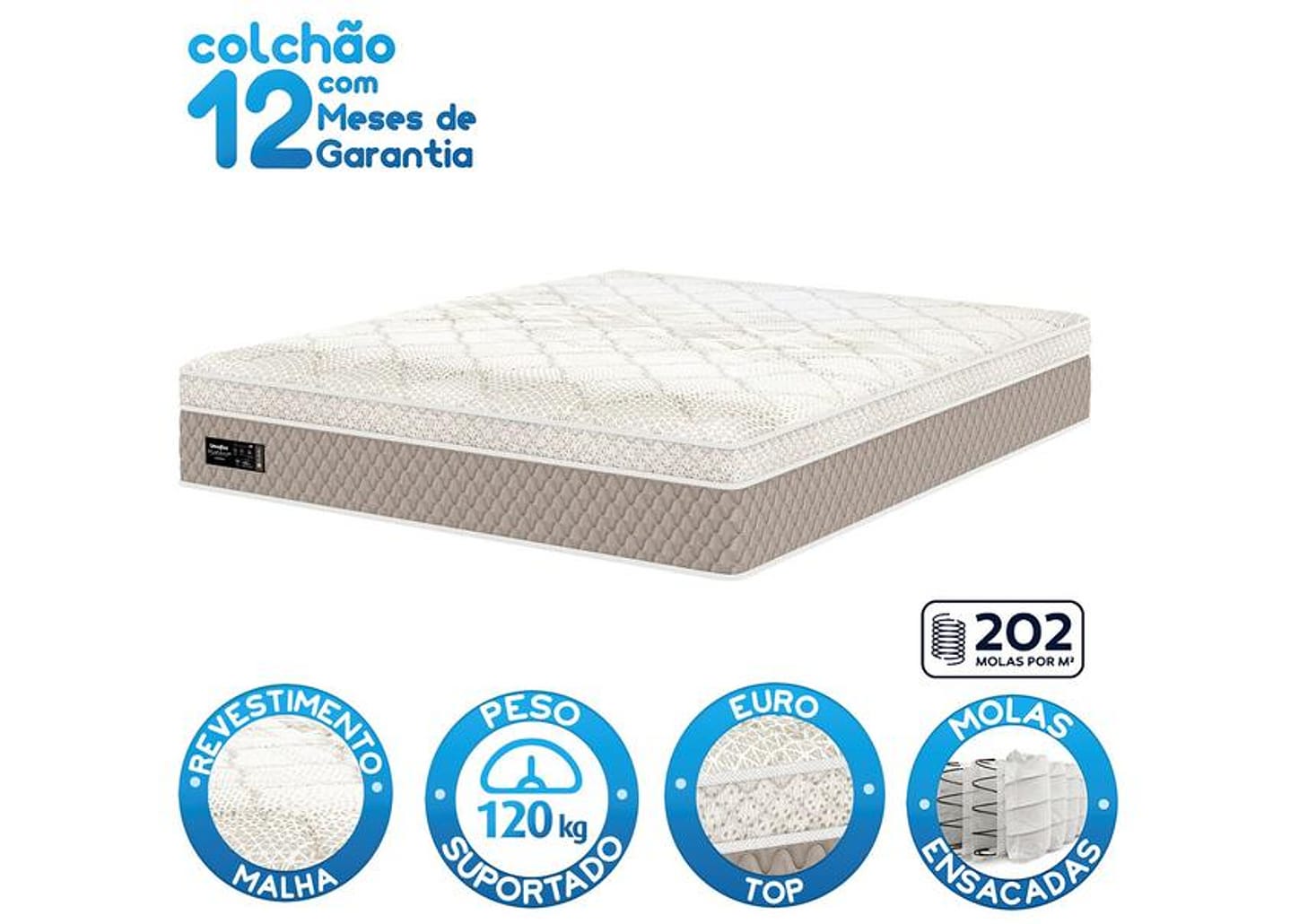 Colchão Queen Umaflex de Mola 30x158x198cm Verona