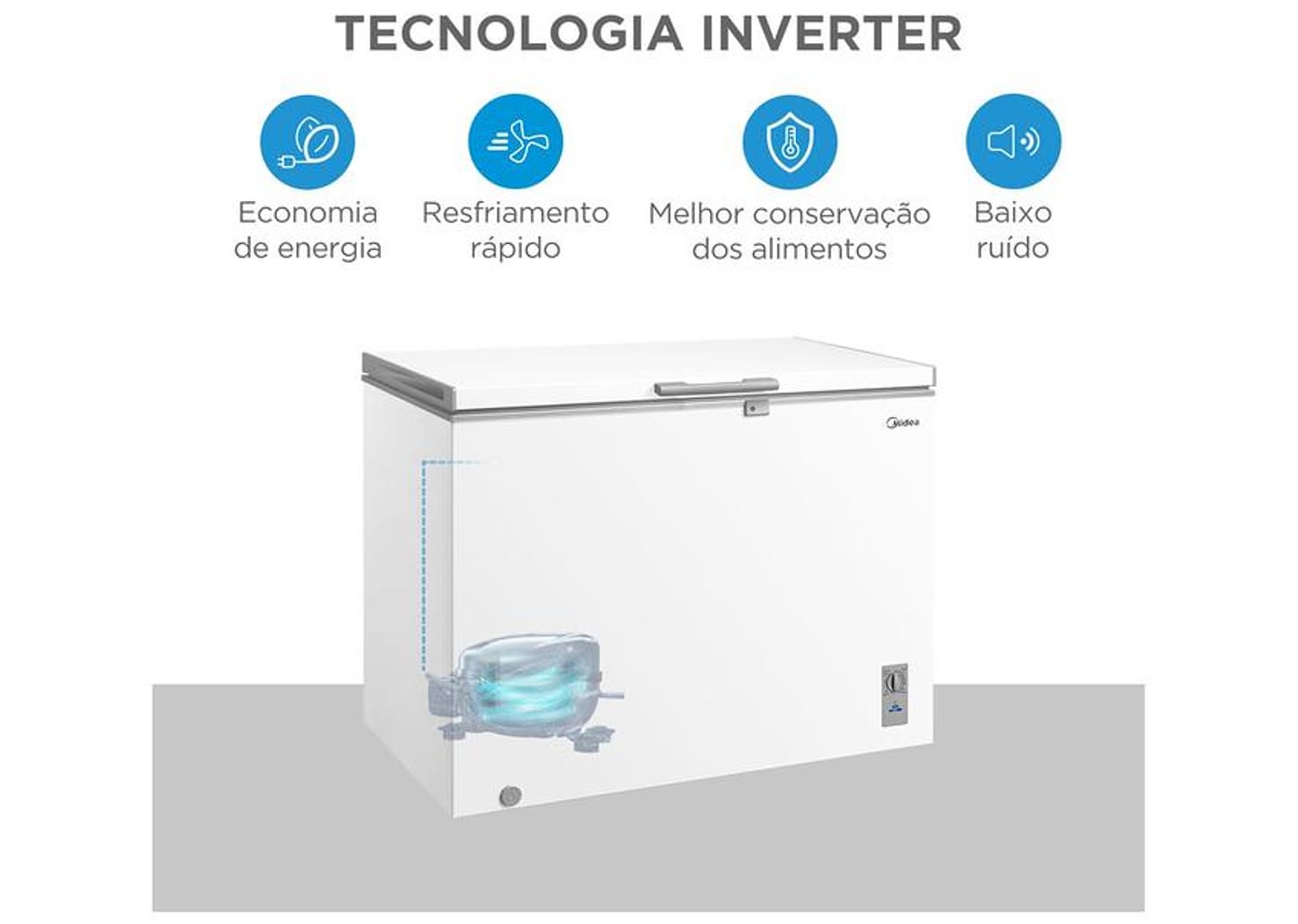 Freezer Horizontal Midea 1 Porta 293L MDRC411FZD013