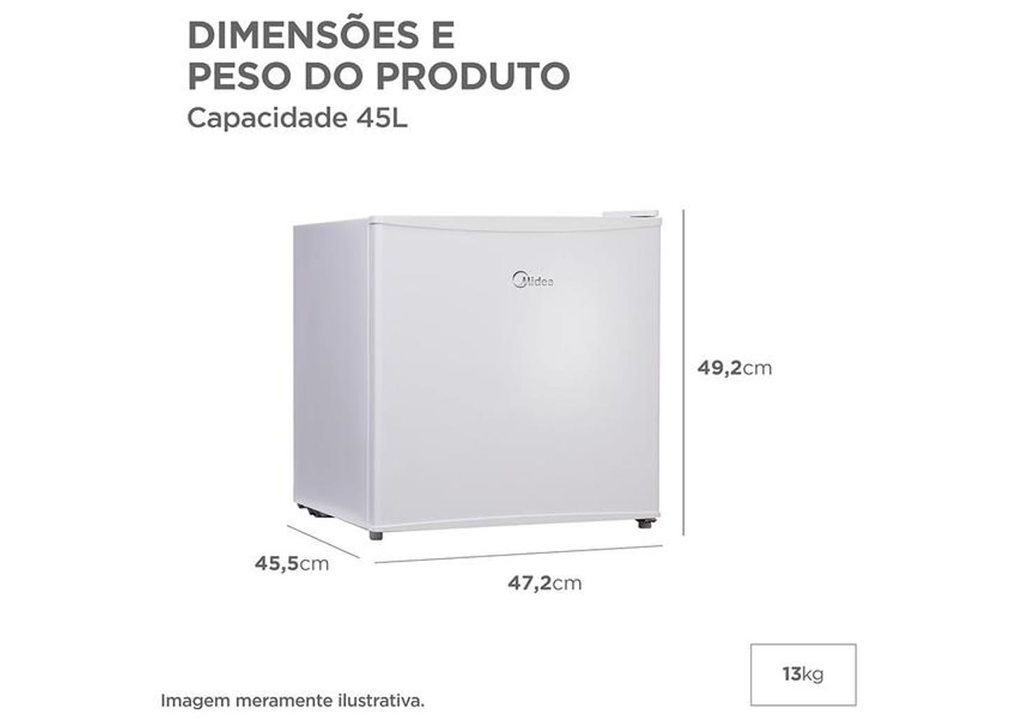 Frigobar Midea 45L Branco MDRD086FGD013