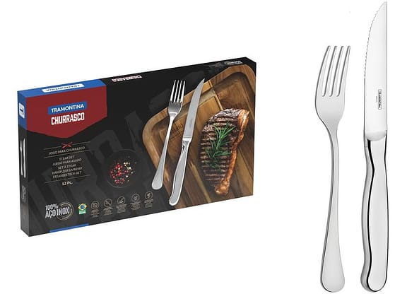 Jogo de Talheres Tramontina Inox para Churrasco Zurique 12 Peças