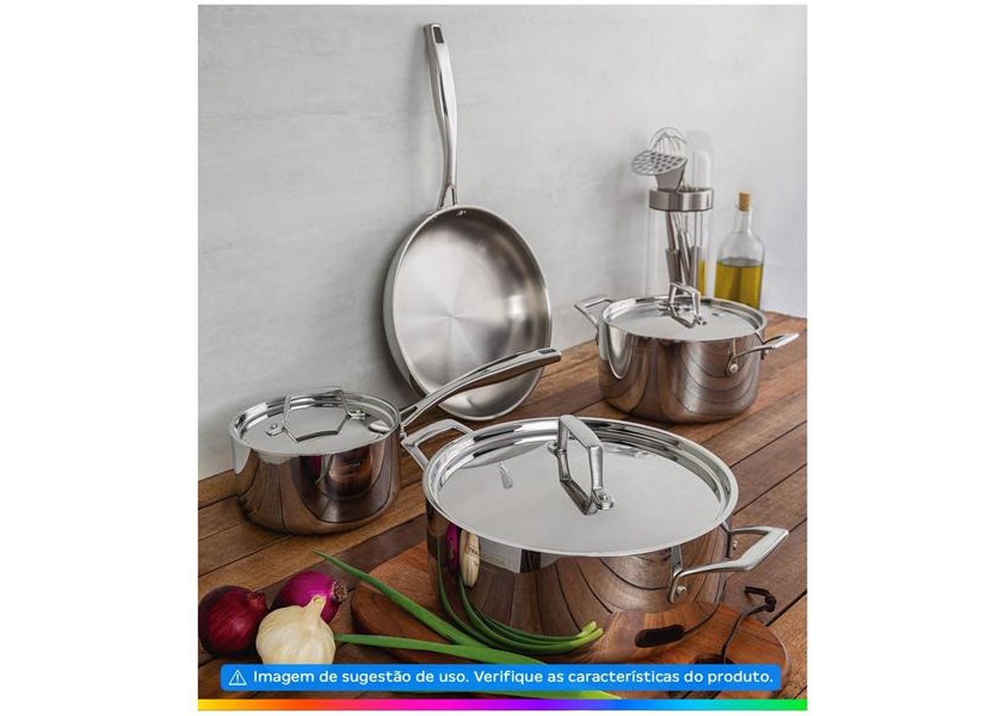 Jogo de Panelas Tramontina Inox Prata 4 Peças Grano