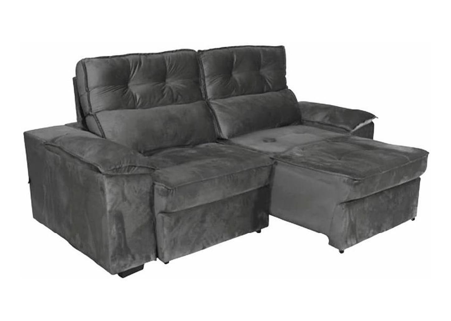 Sofá 3 Lugares Retrátil Reclinável Veludo Zeus Nordeste Flex