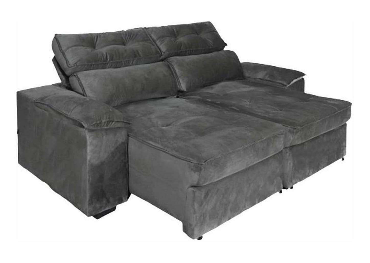 Sofá 3 Lugares Retrátil Reclinável Veludo Zeus Nordeste Flex