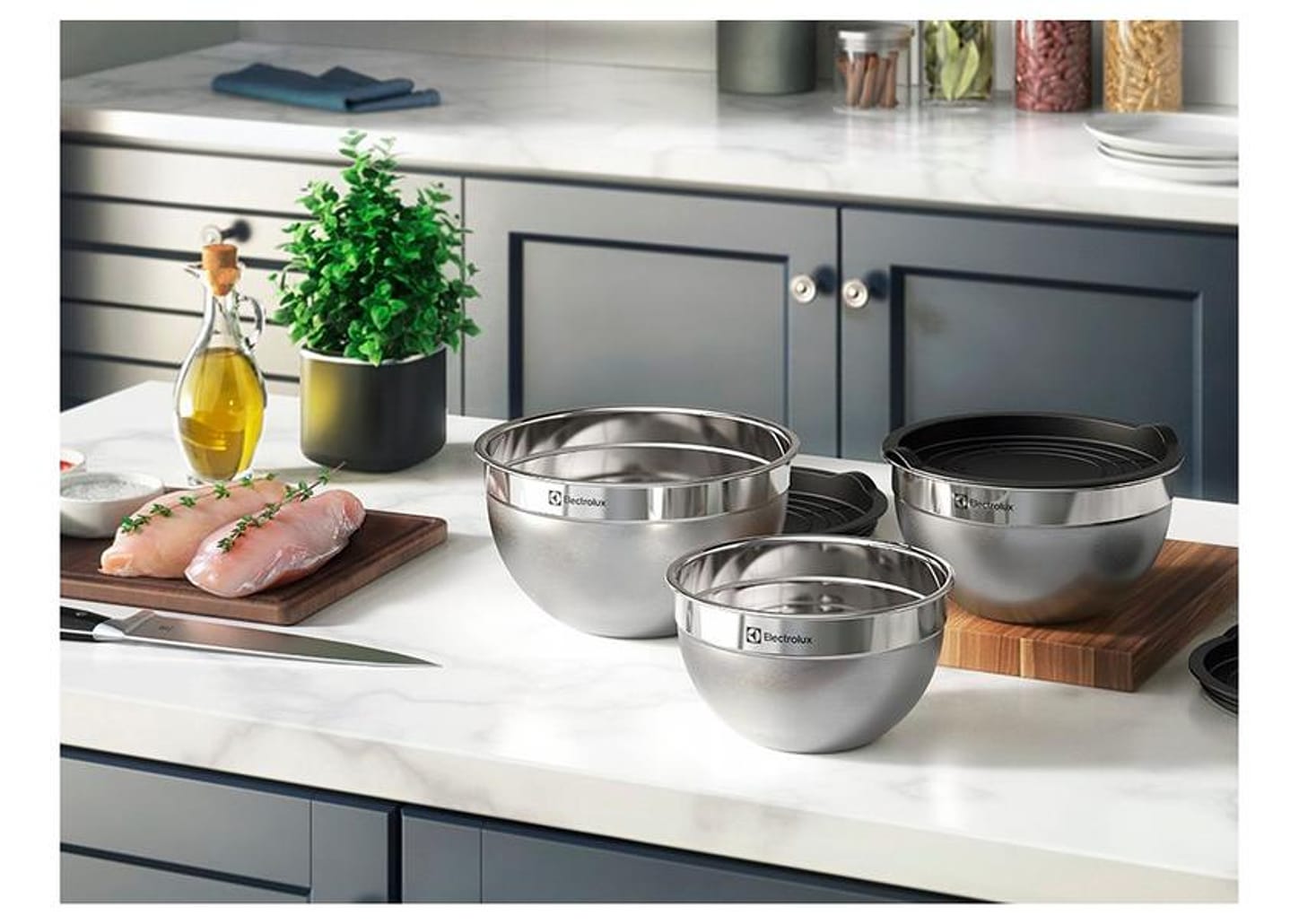Conjunto de Bowls e Medidores de Inox 3 Peças Electrolux Multiuso 41049099