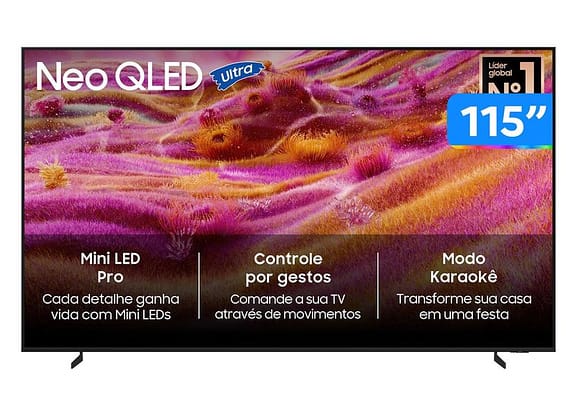 Smart TV 115" Samsung 4K Neo QLED QN90F QN115QN90FGXZD 144Hz Tizen Bixby Alexa 4 HDMI