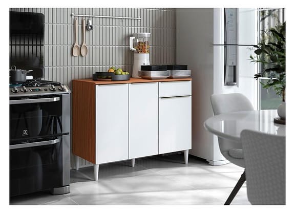 Balcão de Cozinha Modulado Aramóveis 3 Portas 2 Gavetas Prime
