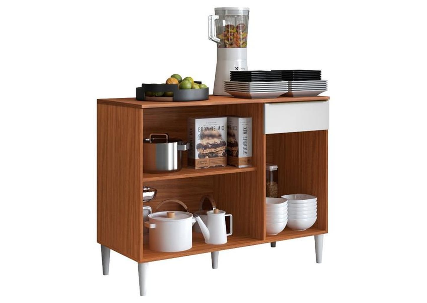 Balcão de Cozinha Modulado Aramóveis 3 Portas 2 Gavetas Prime