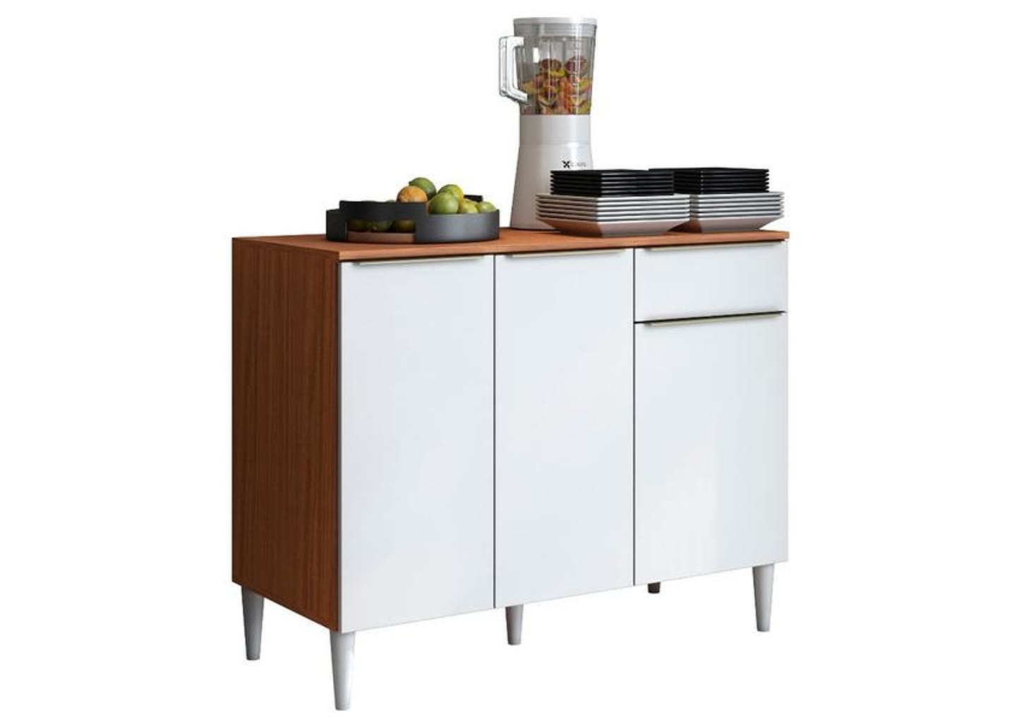 Balcão de Cozinha Modulado Aramóveis 3 Portas 2 Gavetas Prime