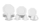Aparelho de Jantar 30 Peças Schmidt Porcelana - Octogonal Branco Prisma