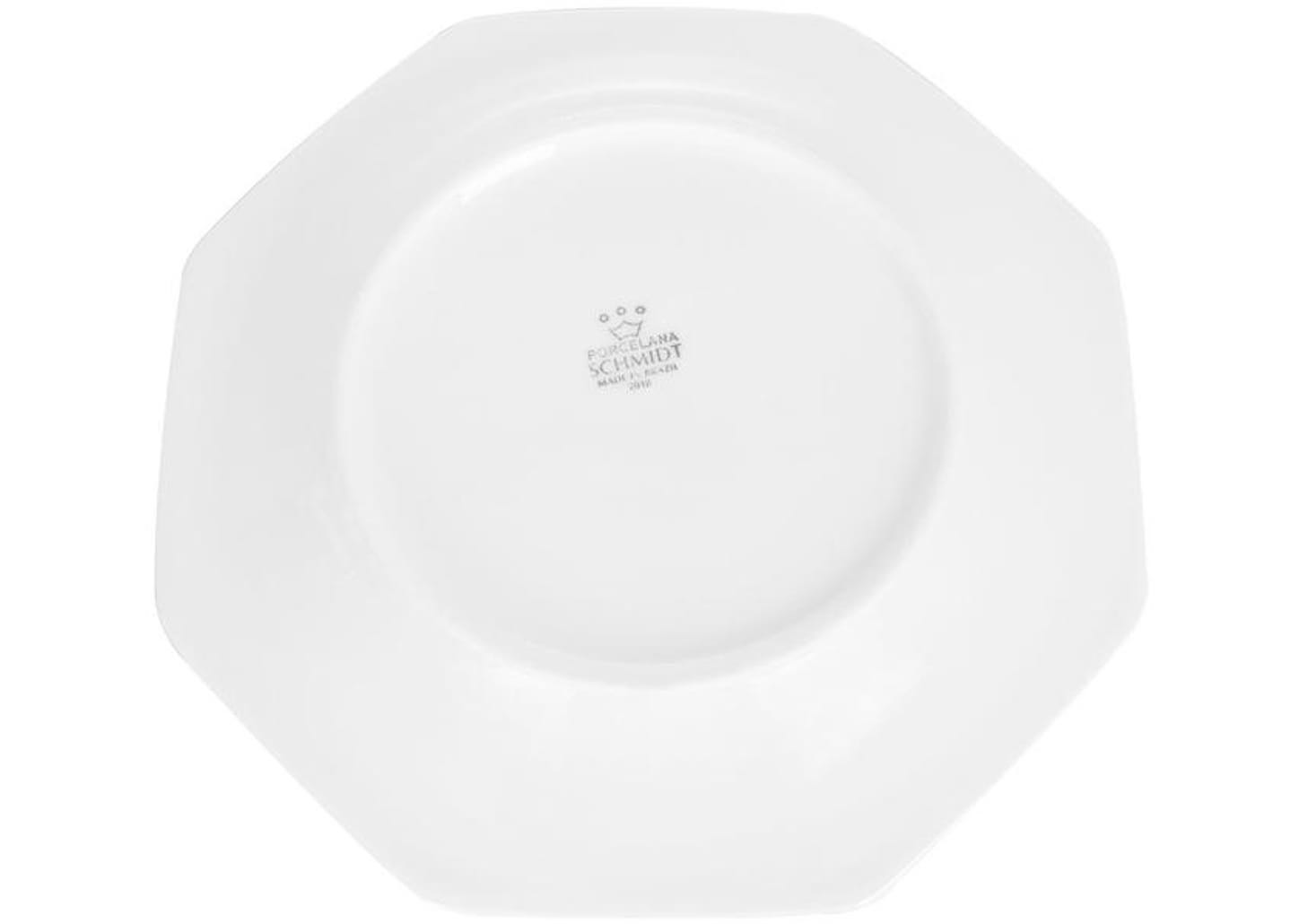 Aparelho de Jantar 30 Peças Schmidt Porcelana - Octogonal Branco Prisma