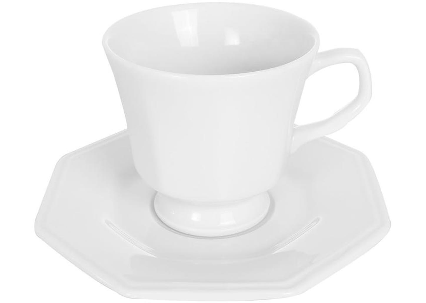 Aparelho de Jantar 30 Peças Schmidt Porcelana - Octogonal Branco Prisma