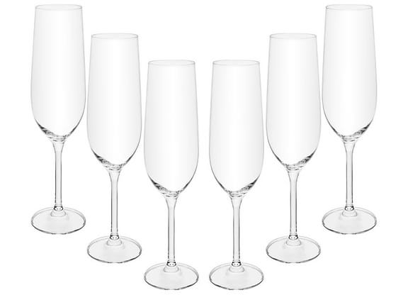Jogo de Taças de Cristal para Champagne 270ml 6 Peças Bohemia Crex