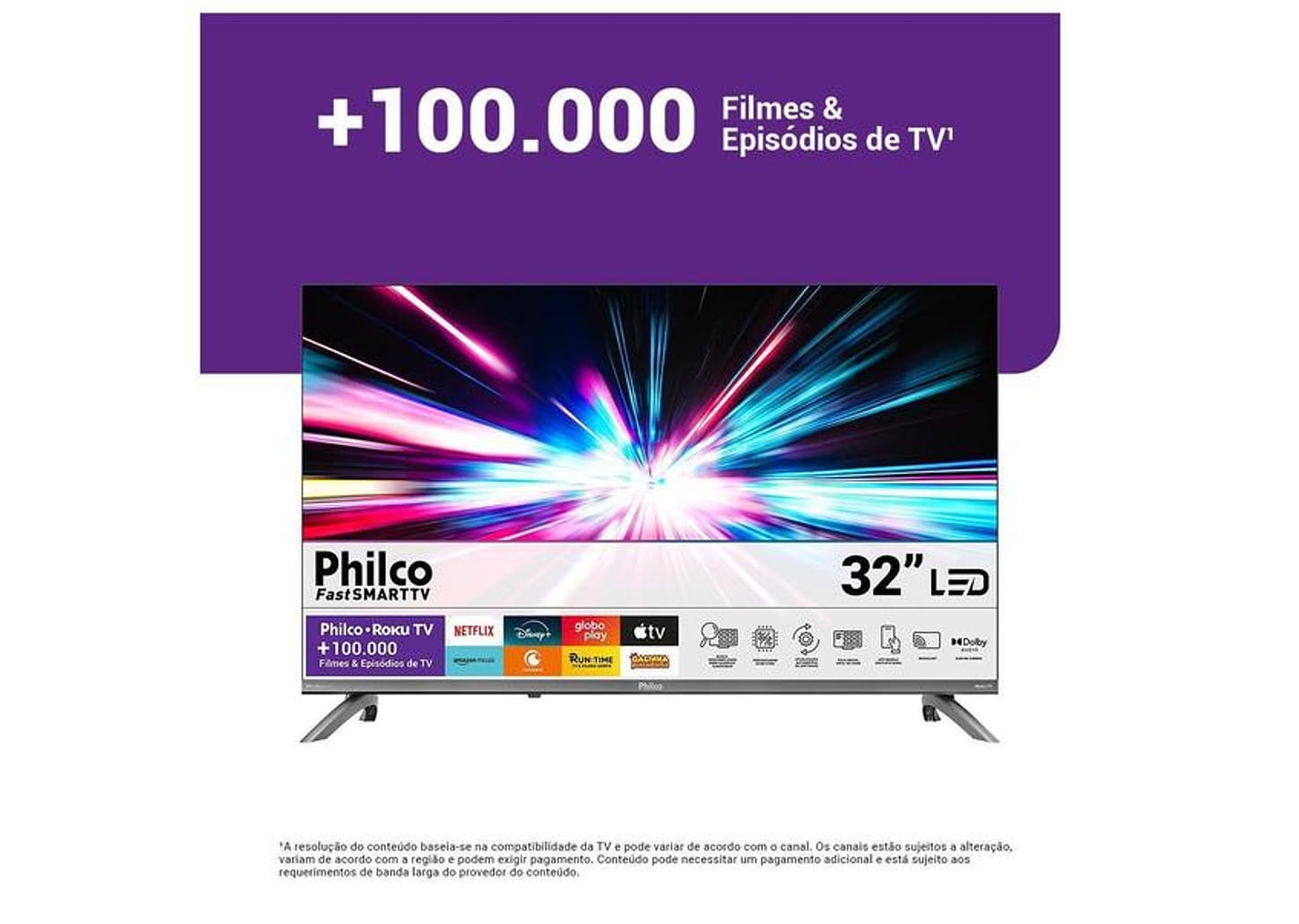 Smart TV 32" Philco HD DLED P32CRB Roku TV 99323127 2026