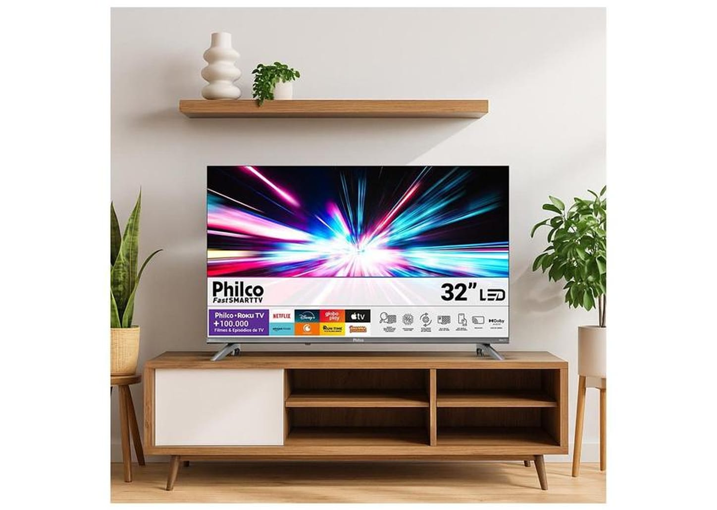 Smart TV 32" Philco HD DLED P32CRB Roku TV 99323127 2026