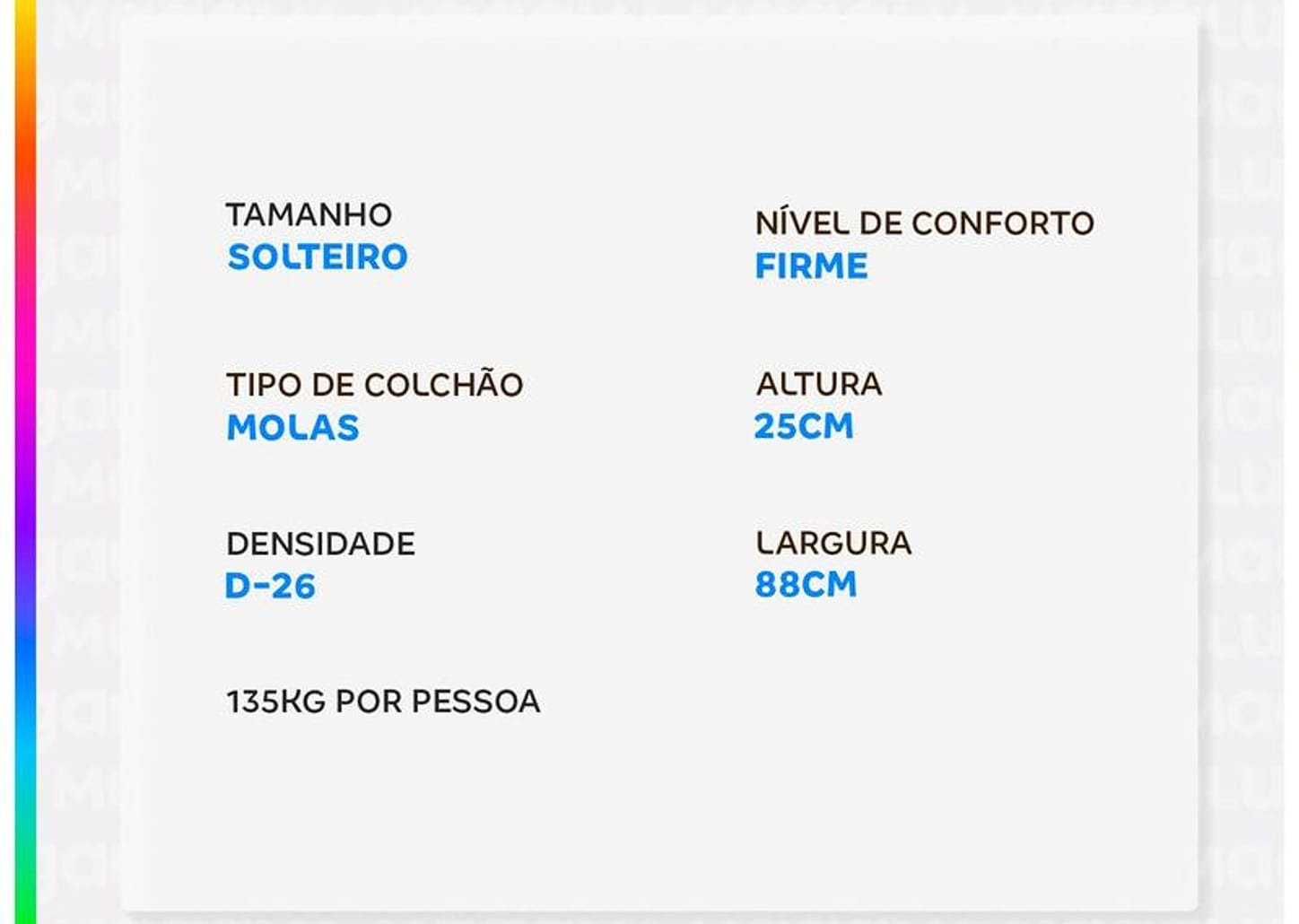 Colchão Solteiro Gazin de Molas Ensacadas D26 25x88x188cm Onix