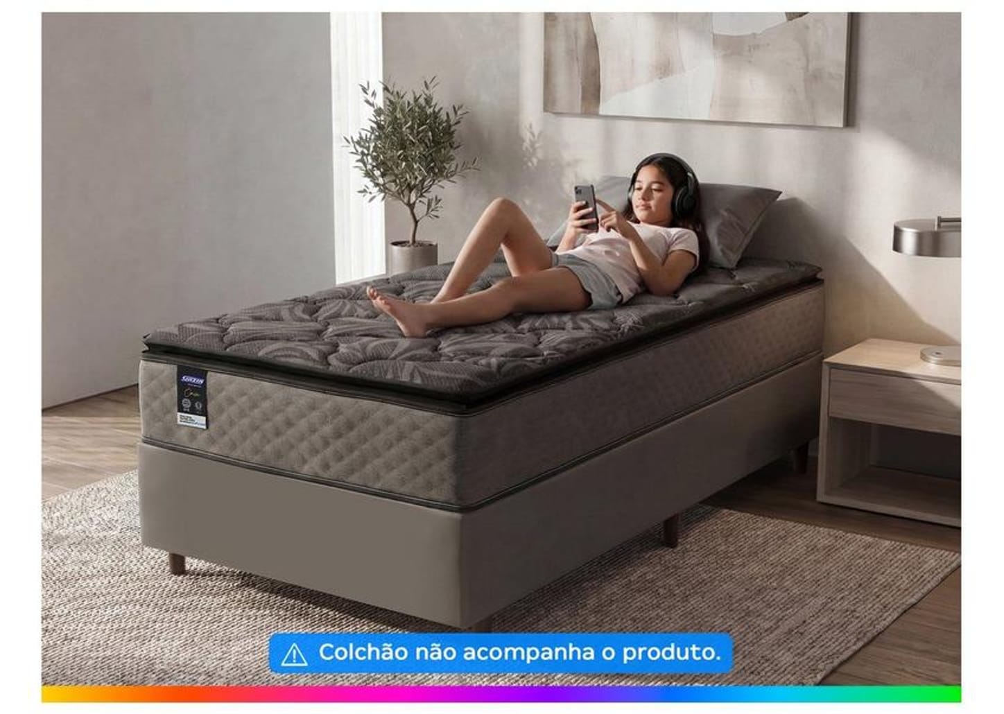 Base Cama Box Solteiro Gazin 27x88x188cm Onix