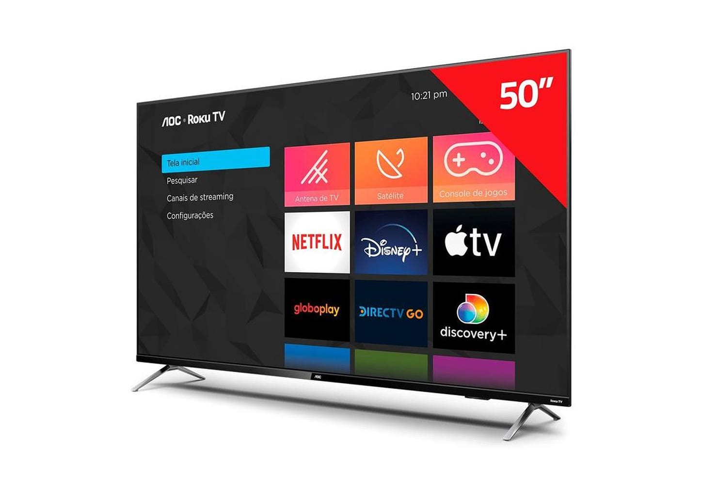 Smart TV 50" AOC 4K UHD DLED Série 6125 50U6125/78G Roku TV 2022