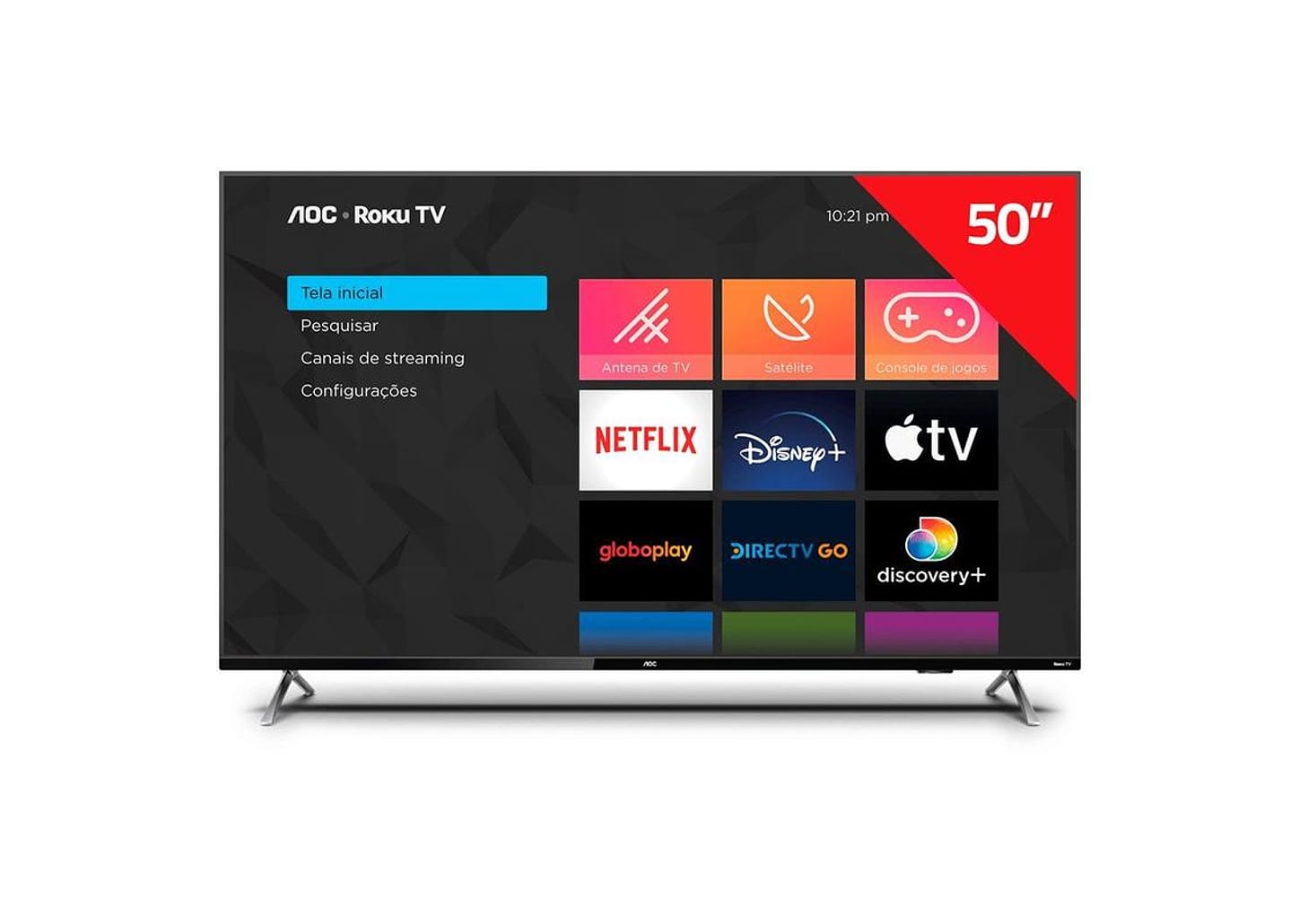 Smart TV 50" AOC 4K UHD DLED Série 6125 50U6125/78G Roku TV 2022