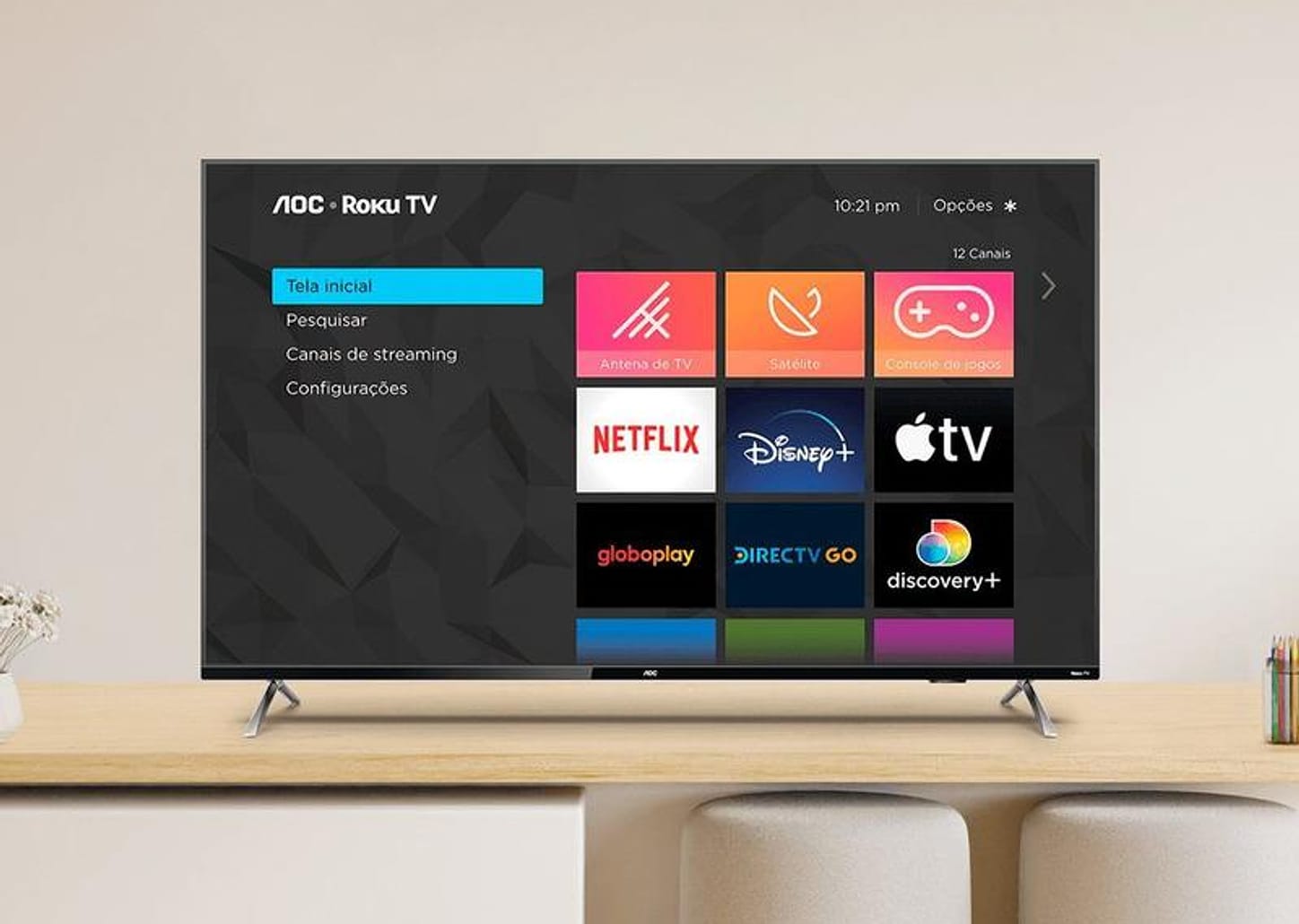 Smart TV 50" AOC 4K UHD DLED Série 6125 50U6125/78G Roku TV 2022