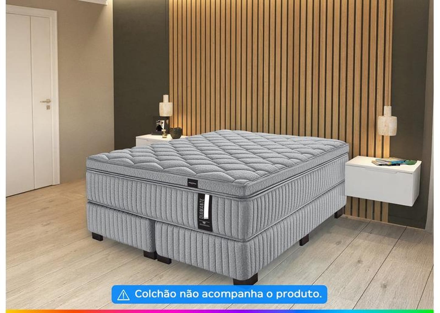 Base Cama Box Queen Americanflex Bipartida 25x158x198cm Diamante