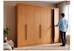 Guarda-roupa Casal com Sapateiro 8 Gavetas 6 Portas Conquista Móveis Prime Bergamo