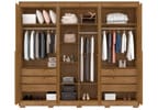 Guarda-roupa Casal com Espelho 6 Gavetas 6 Portas Araplac Biancca