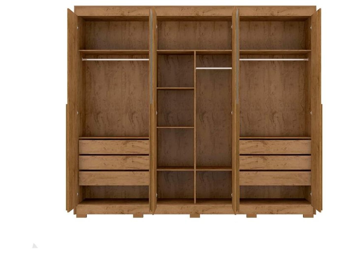 Guarda-roupa Casal com Espelho 6 Gavetas 6 Portas Araplac Biancca