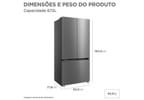 Geladeira/Refrigerador Midea Smart Frost Free Multidoor Cor Inox 672L MDRM905MMD463 Bivolt