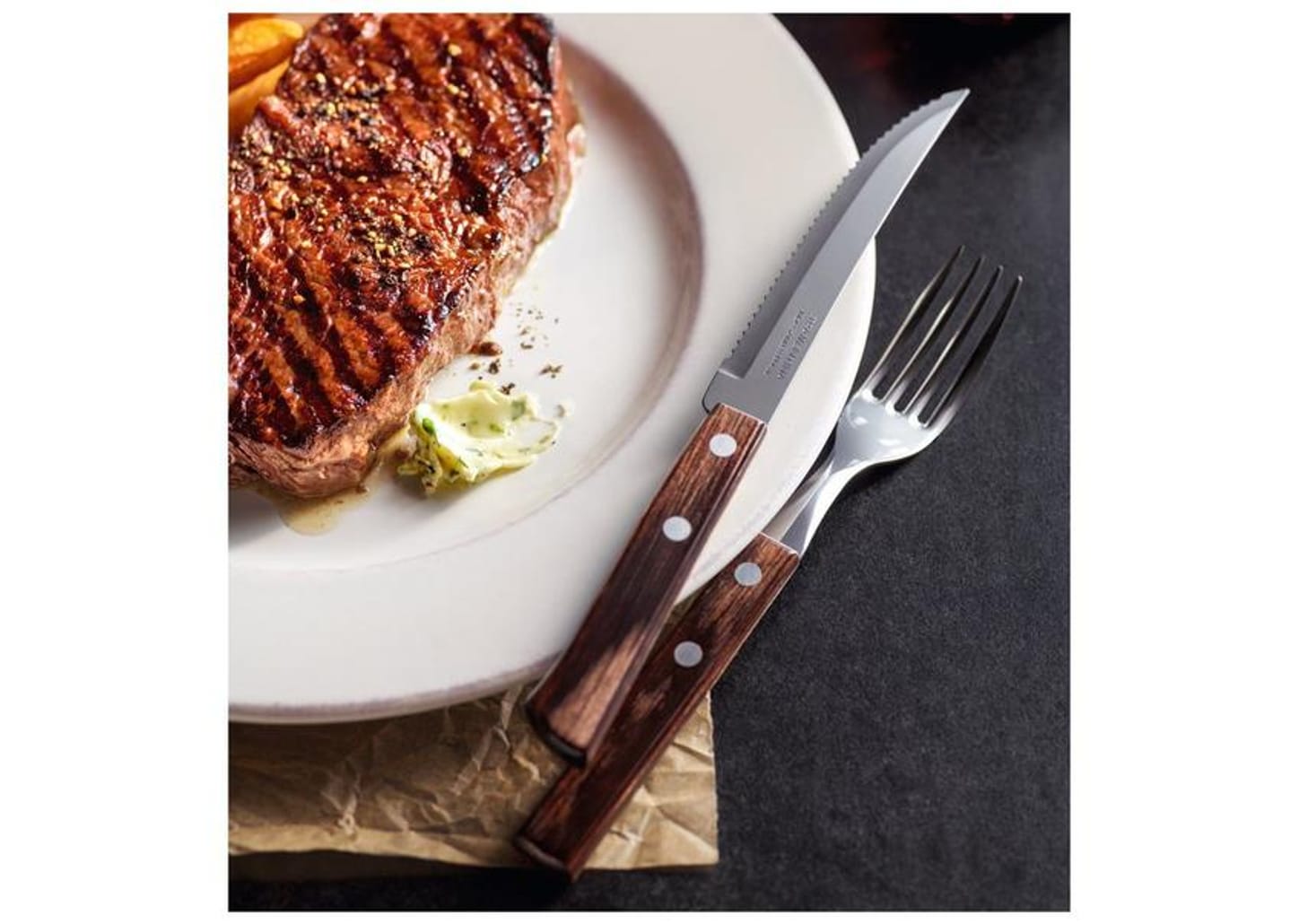 Jogo de Talheres Tramontina Inox para Churrasco Polywood 12 Peças