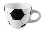 Jogo de Caneca de Chá e café de Cerâmica Branco, Preto e Verde 250ml Scalla Cerâmica Futebol 2 Peças