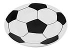 Prato Raso de Cerâmica Branco e Preto de Sobremesa Redondo 20,5cm Scalla Cerâmica Futebol