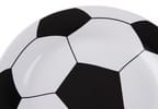 Prato Raso de Cerâmica Branco e Preto de Sobremesa Redondo 20,5cm Scalla Cerâmica Futebol