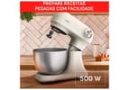 Batedeira Planetária Arno Marfim e Inox 500W 12 Velocidades Tigela Inox 3,5L Bake Easy KM14 com 3 Batedores 8010001506