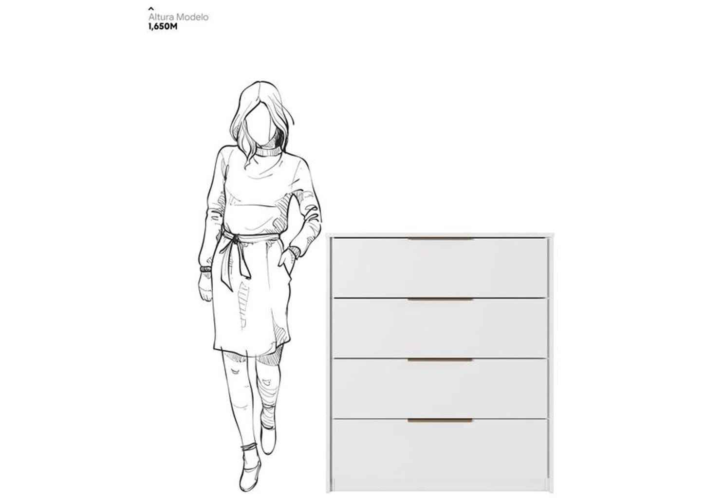 Cômoda 4 Gavetas Demóbile Alia