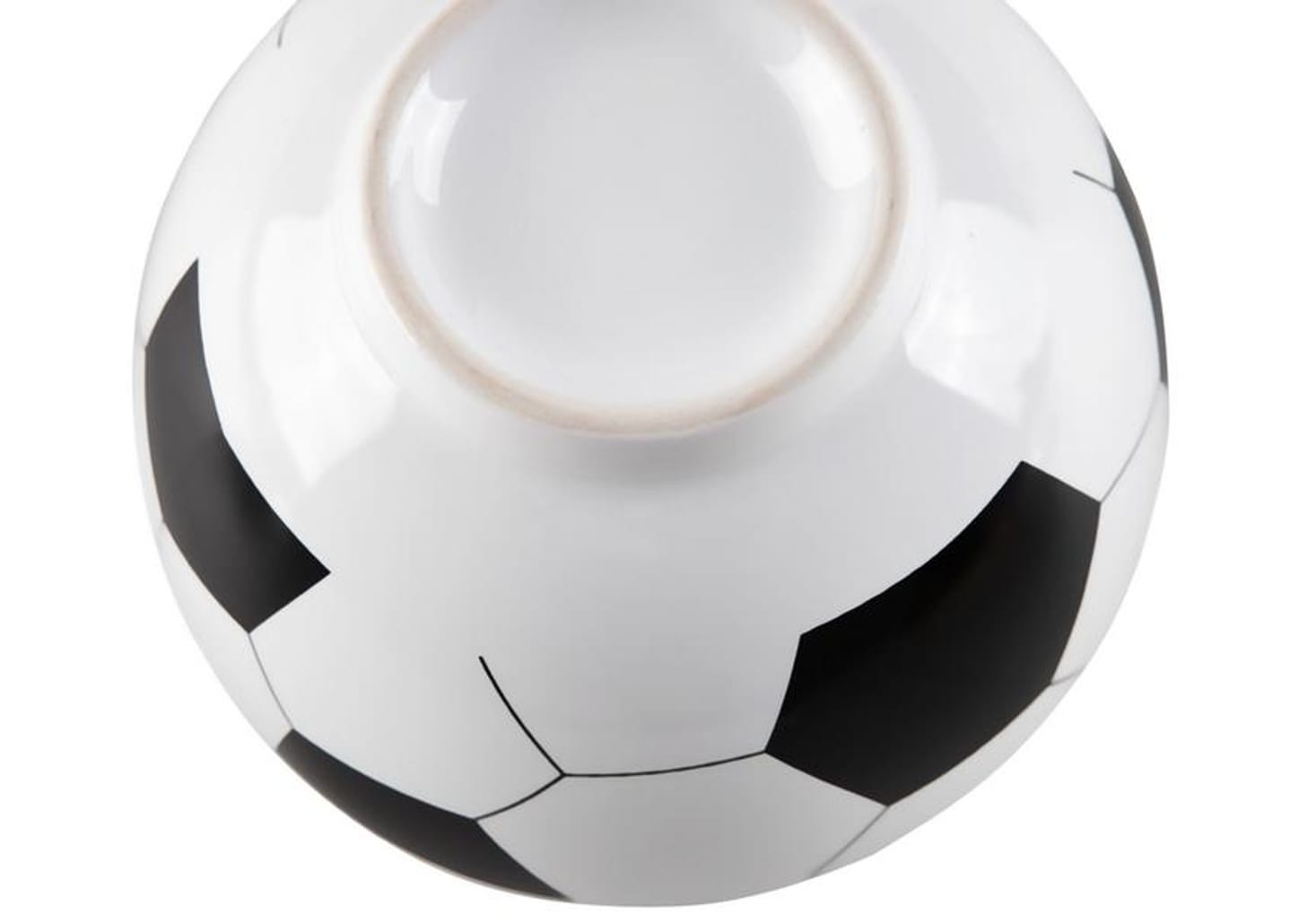Bowl de Cerâmica Branco e Preto Scalla Cerâmica Futebol 550ml